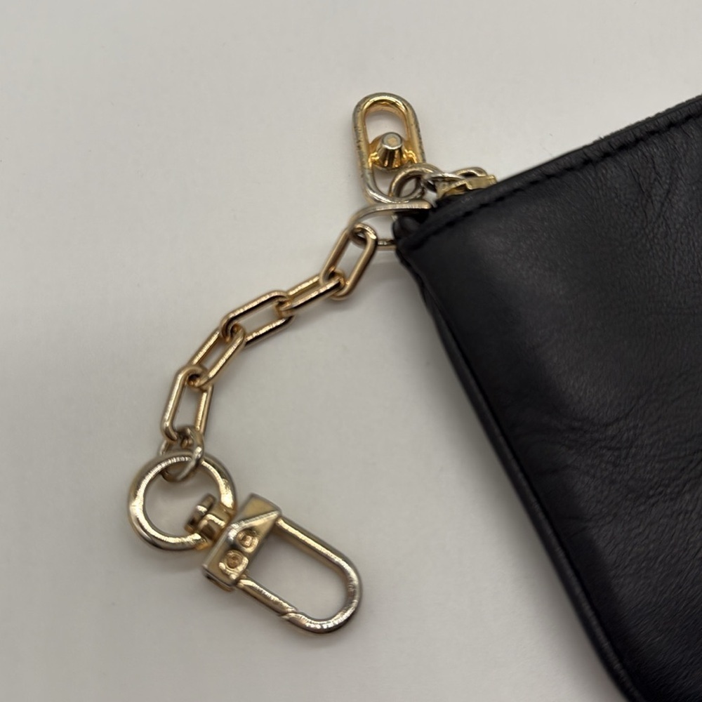 Michael Kors Parker Small Leather Zip Black Card Case Gold Hardware - Picture 2 of 4